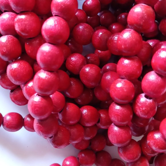 30 Feet Long Strung Wooden Beeds DIY Craft - Picture 2 of 3